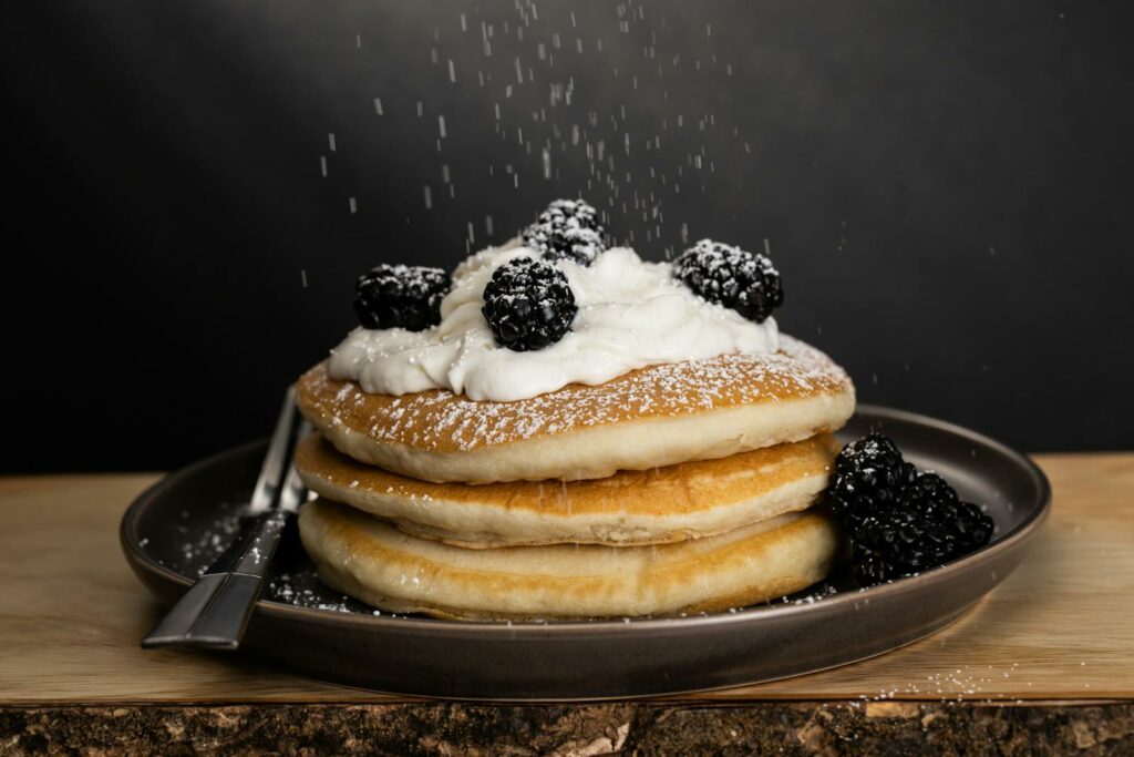 Fluffy Gluten-Free Pancakes with Whipped Coconut Cream