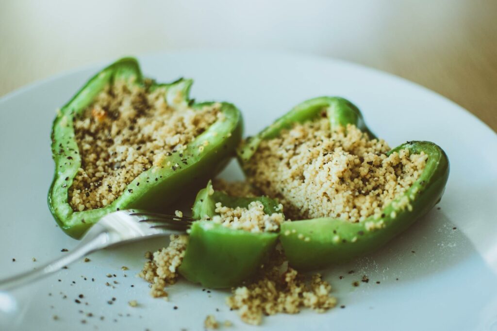 STUFFED BELL PEPPERS WITH VEGETARIAN FILLING