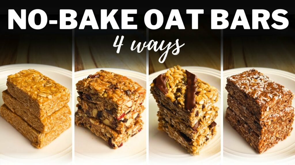 NO-BAKE OAT BARS » 4 Easy Granola Energy Bars for Healthy Breakfast or Snacks