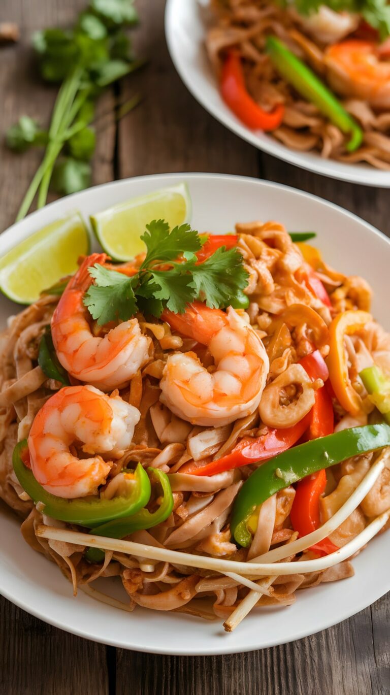 Gluten Free Pad Thai with Shrimp and Tofu