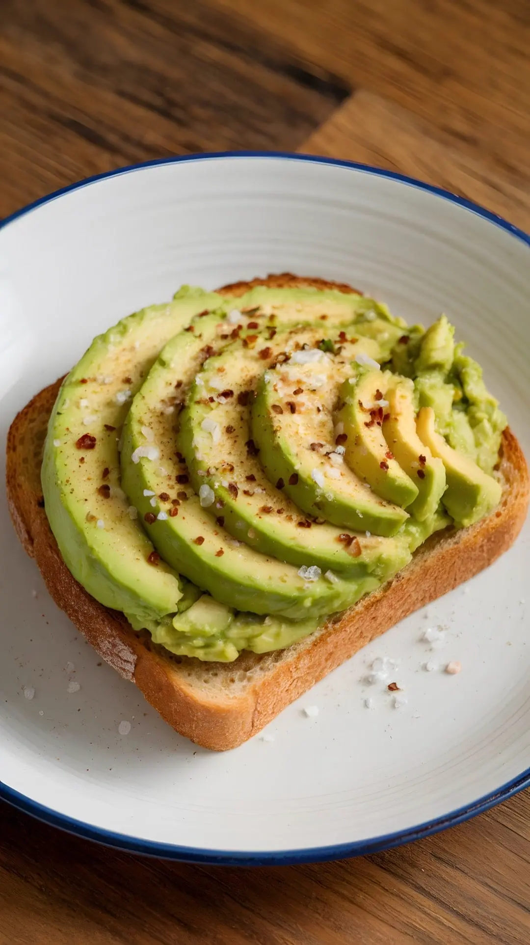 Avocado toast on gluten free bread with seasoning